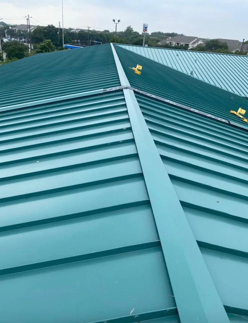 Green commercial metal roof ridge and valley for Metal Roof Repair in Nolensville